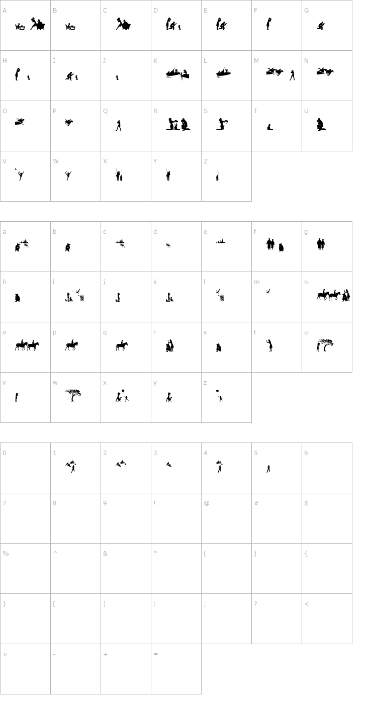 Character Map stillframes Font