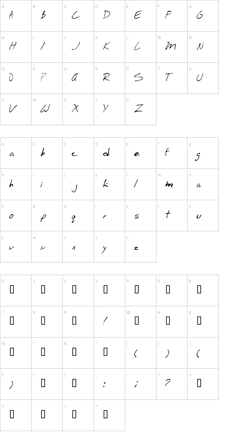 Character Map StinkBomb Font