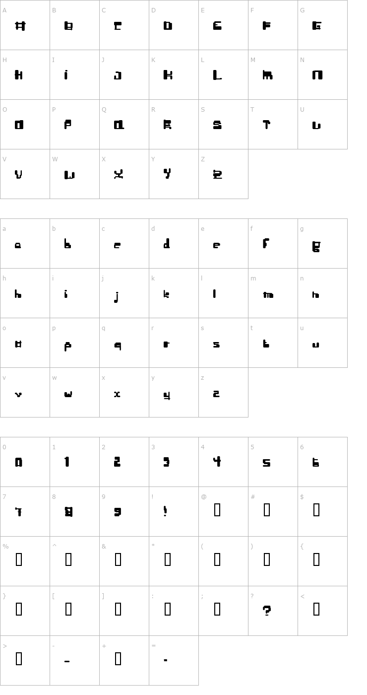 Character Map Stjärt Font