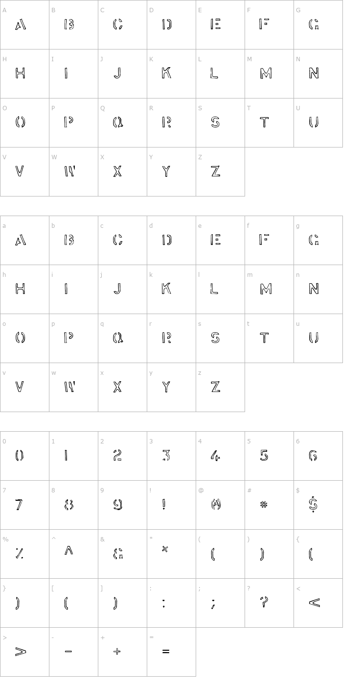 Character Map Stockstill Font