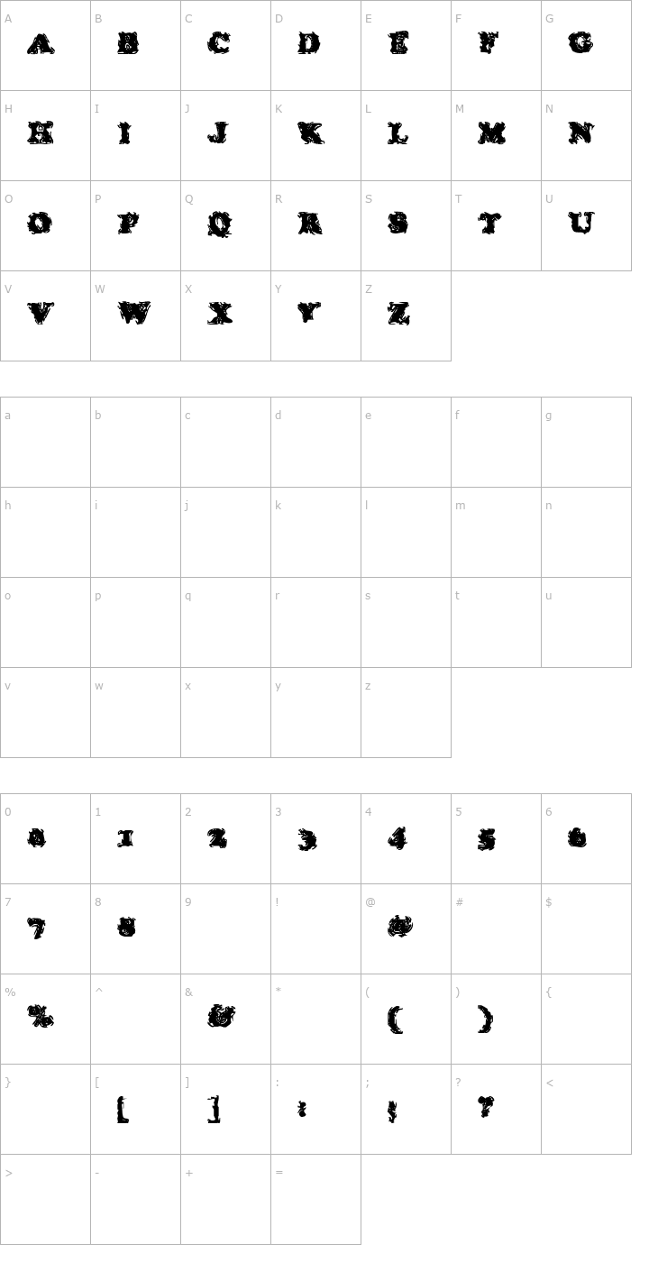 Character Map Stolen LlamaRegular Font