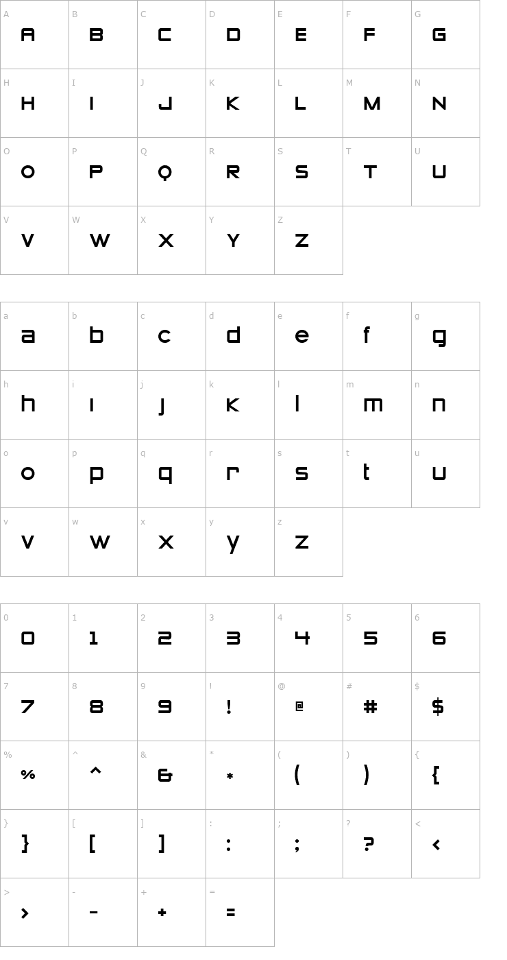 Character Map STOMP_Zeroes Font