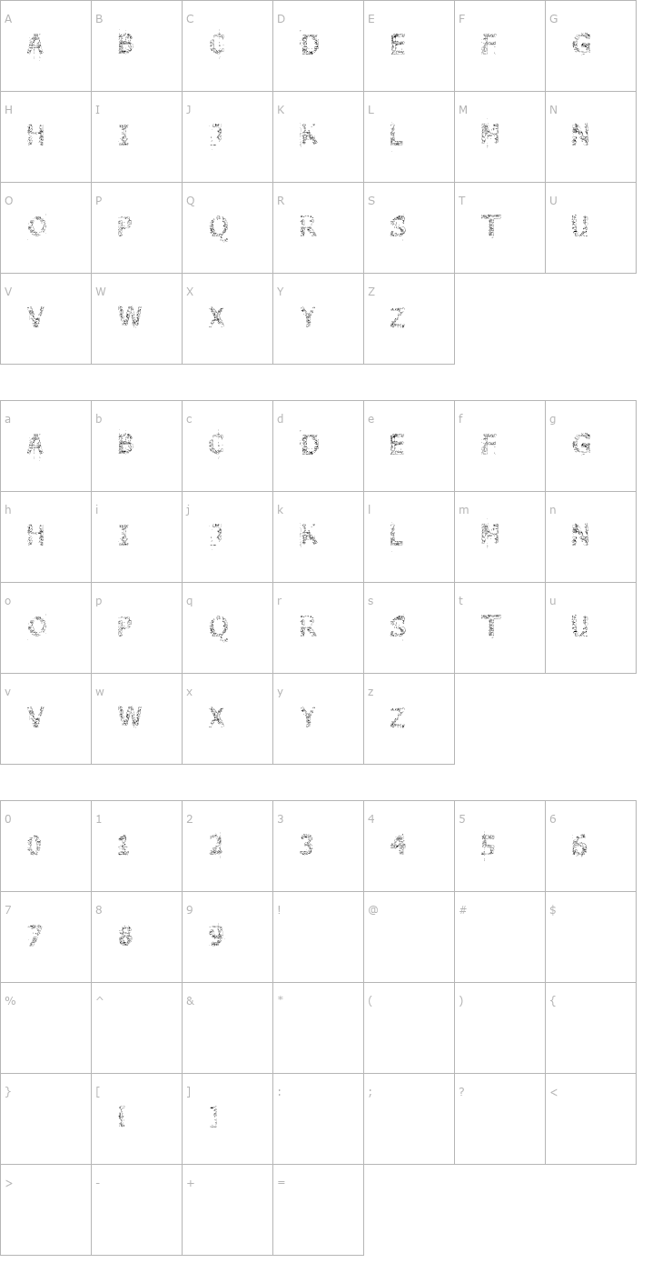 Character Map Stone Edge Font