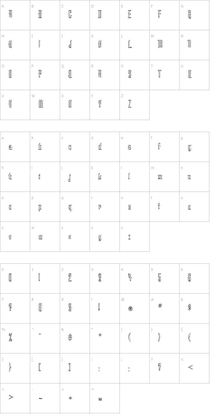 Character Map Stone Regular Font