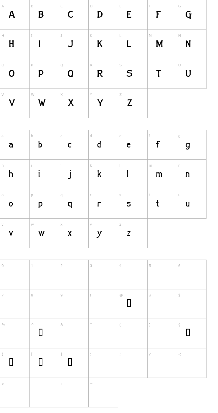 Character Map Stonehouse Demo Font