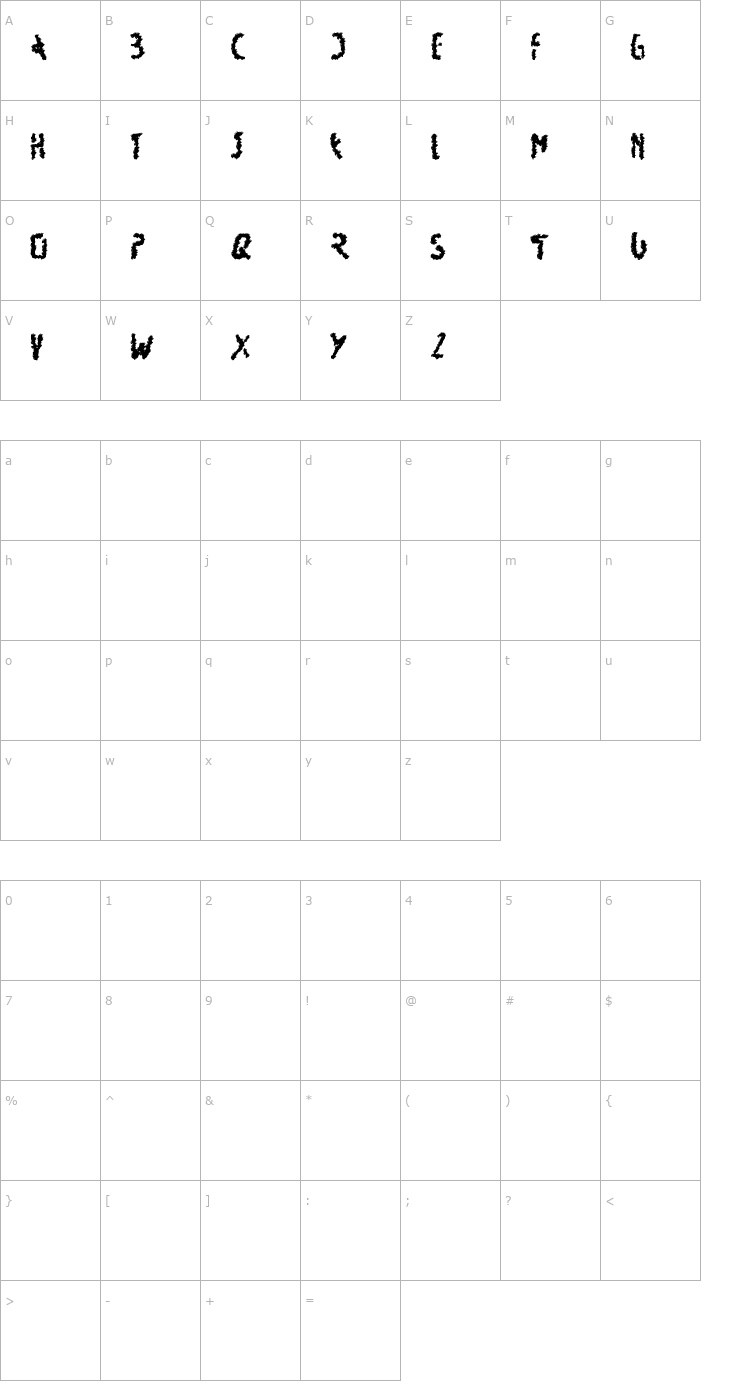 Character Map Stoneware BC Font