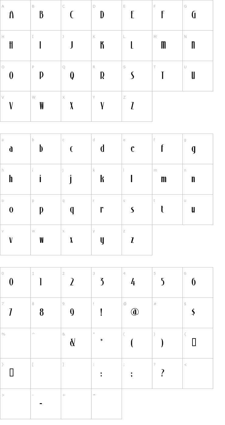 Character Map Stony Island NF Font