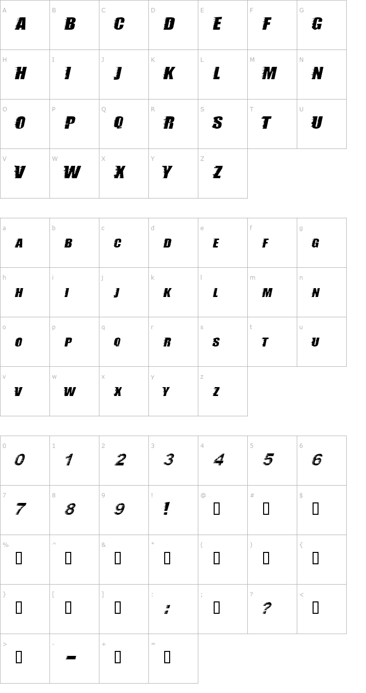Character Map storm ExtraBold Font