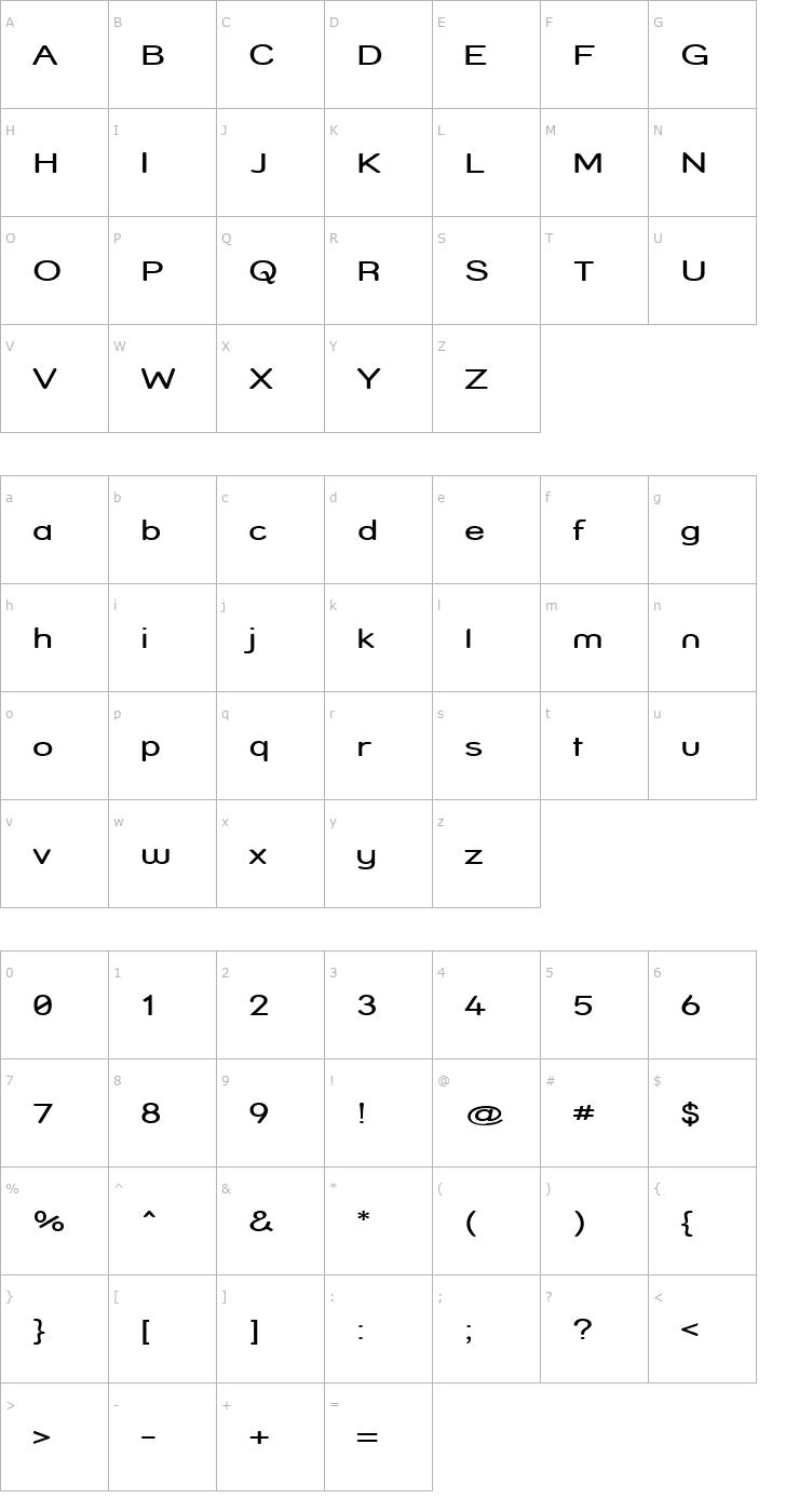 Character Map Street - Compressed Font