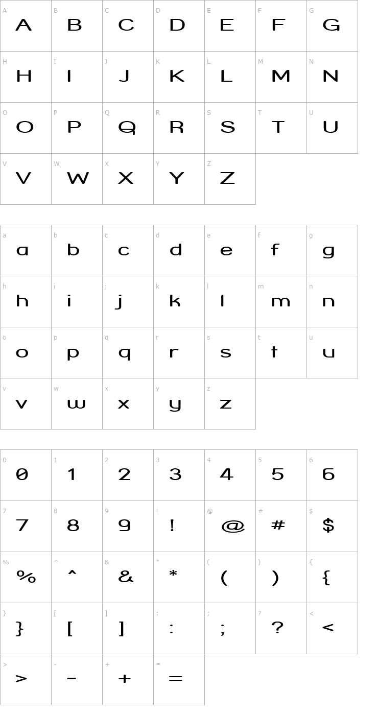 Character Map Street Corner Extend Font