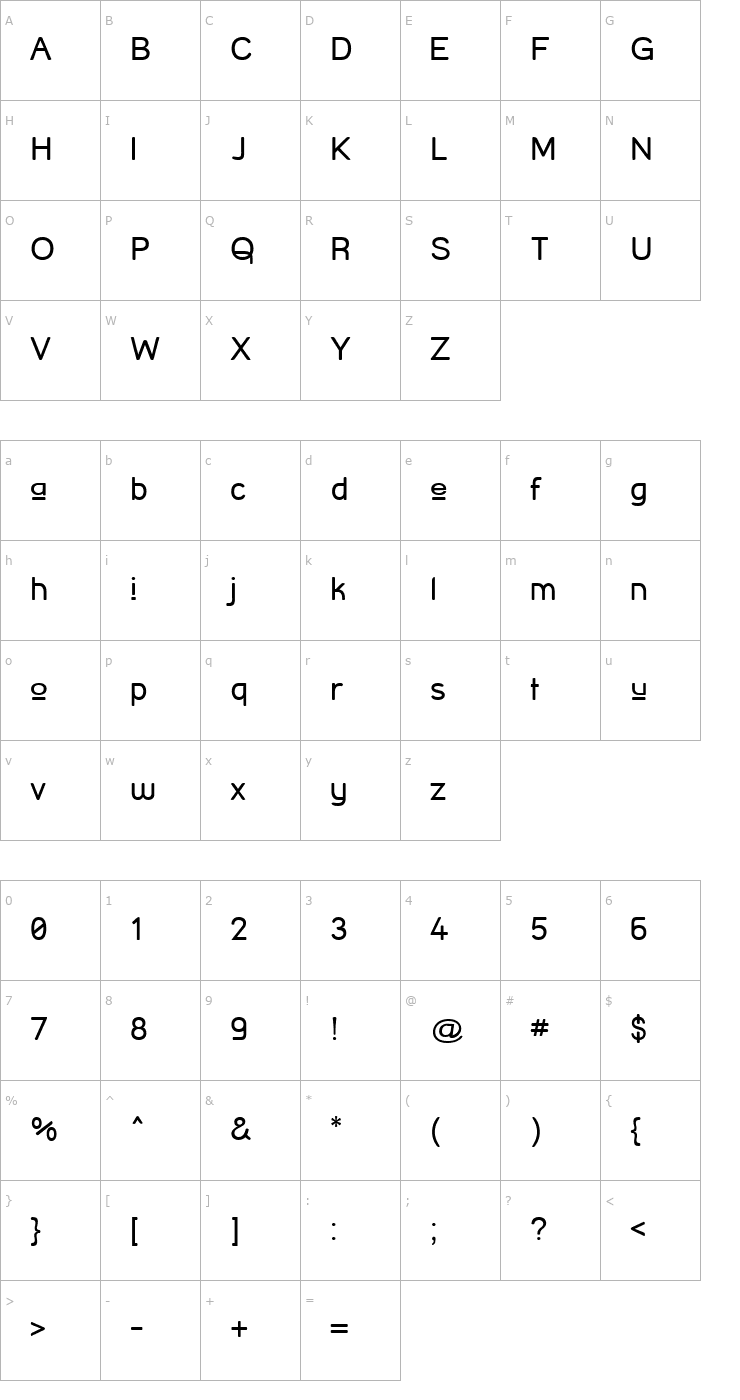 Character Map Street Corner Upper Font