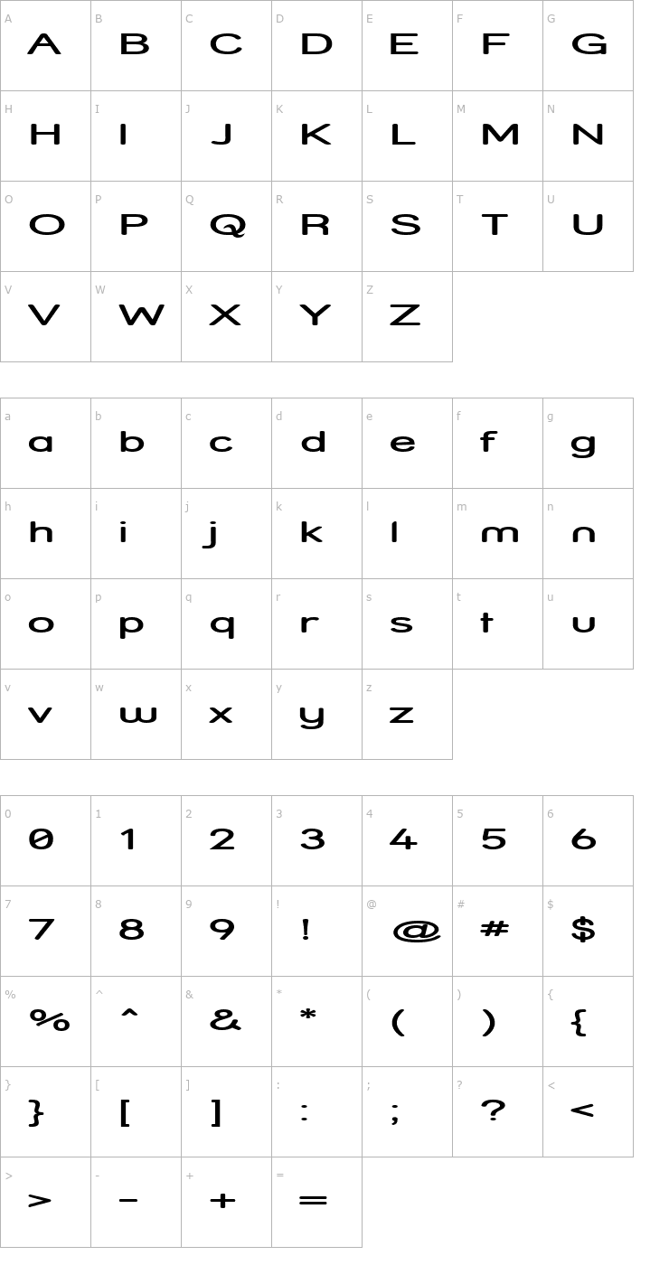 Character Map Street - Expanded Semi Font
