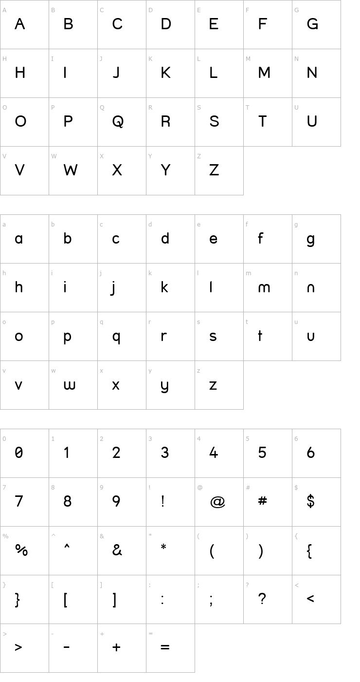 Character Map Street - Plain Font