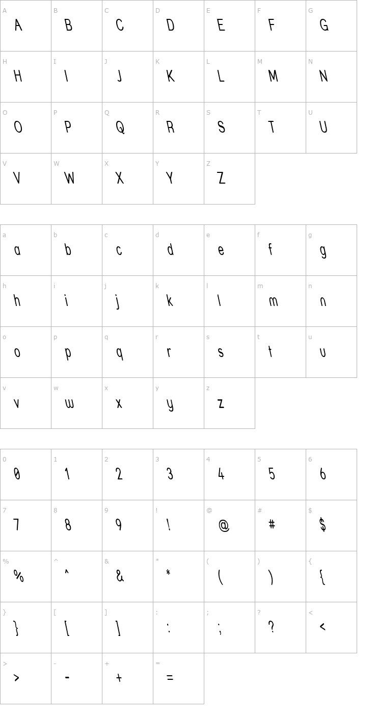 Character Map Street - Thin Reverse Italic Font