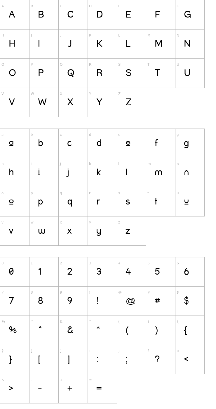 Character Map Street - Upper Font