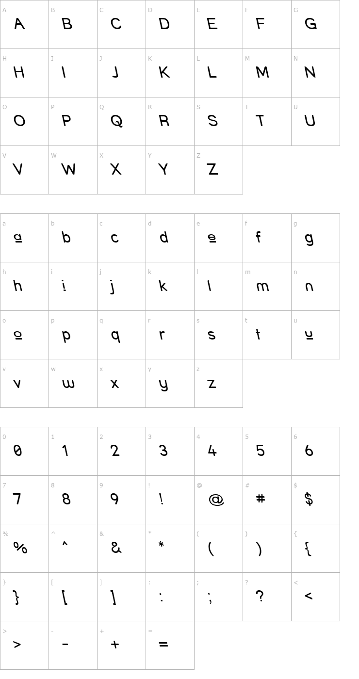 Character Map Street - Upper Reverse Italic Font
