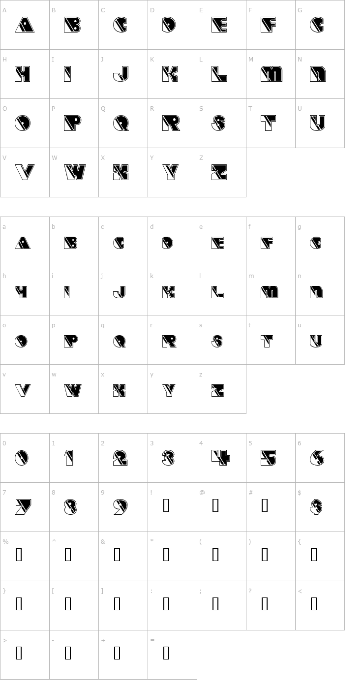 Character Map Stricto Sensu Font