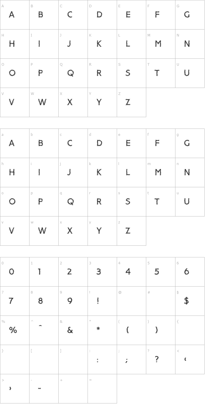 Character Map StrobosPlain Font