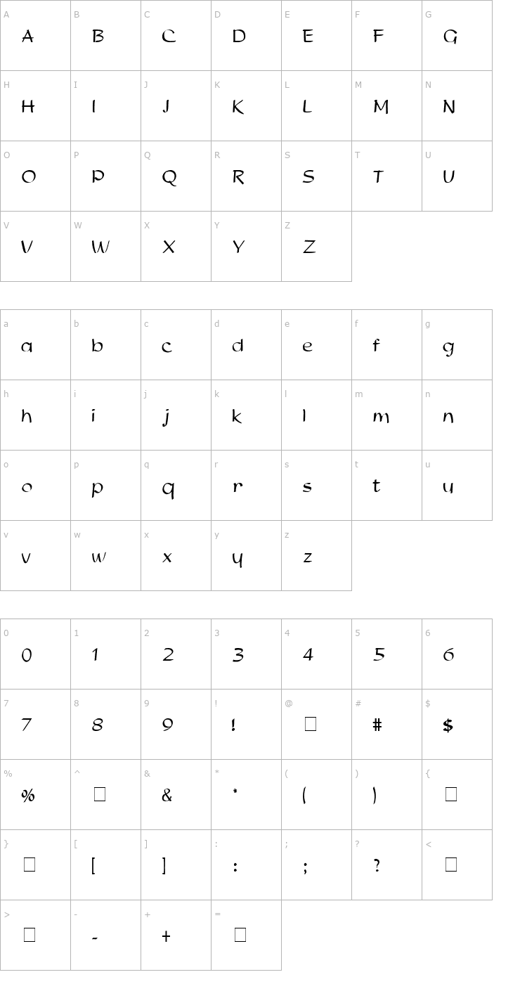 Character Map Stud Normal Font