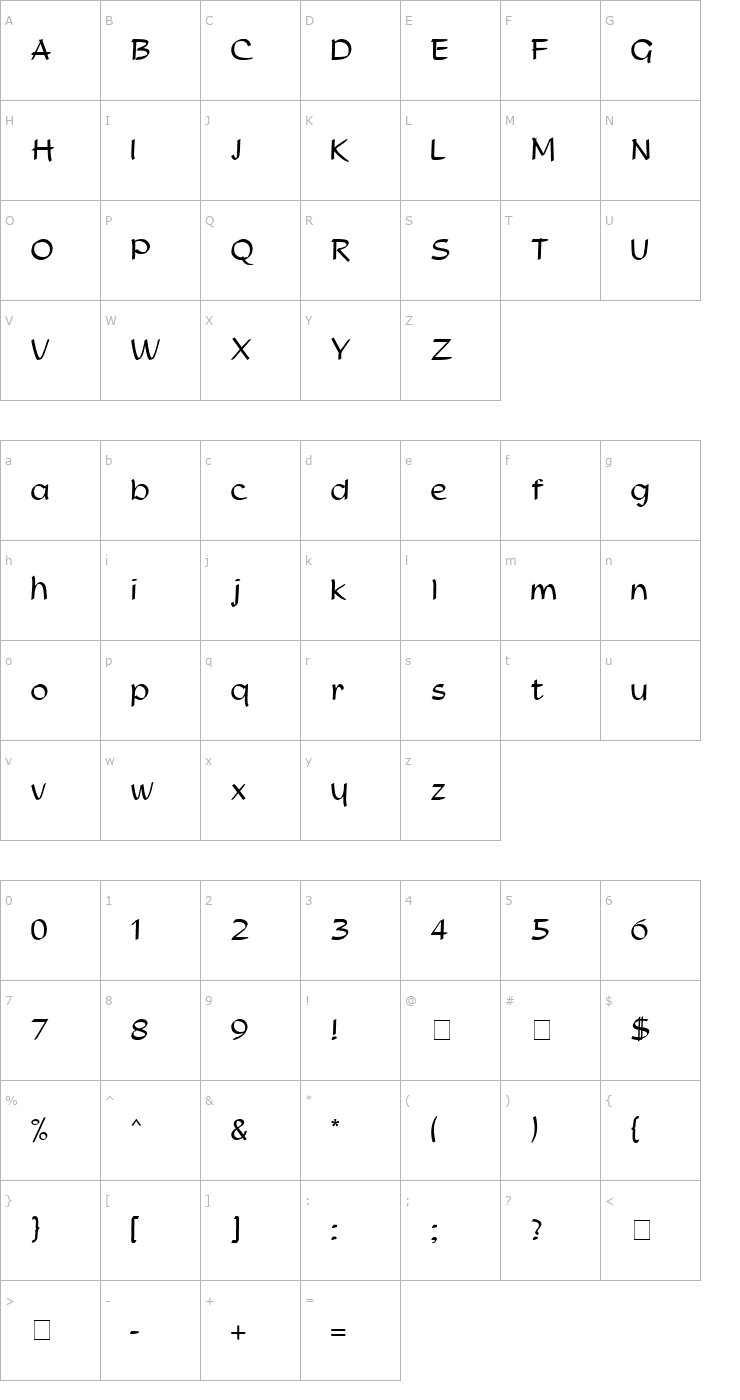 Character Map Studio MN Font