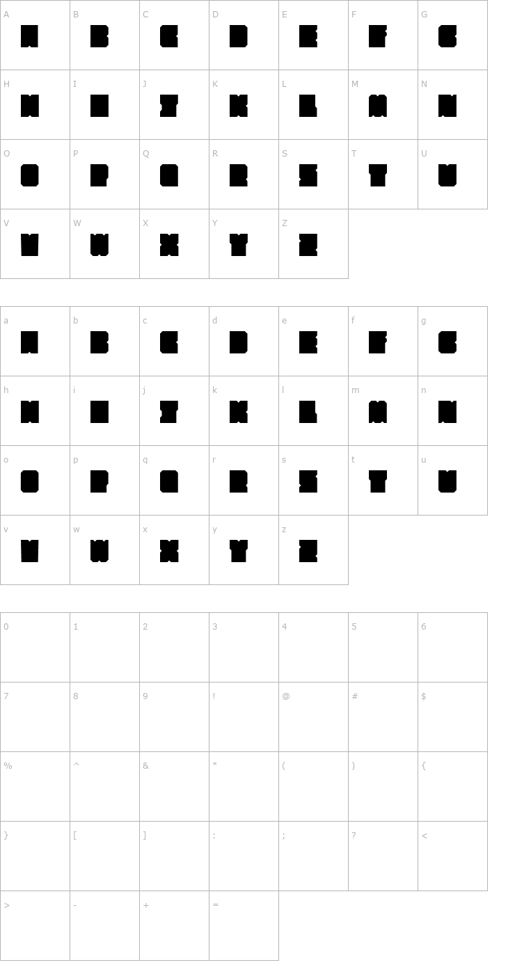 Character Map SubSquare Font