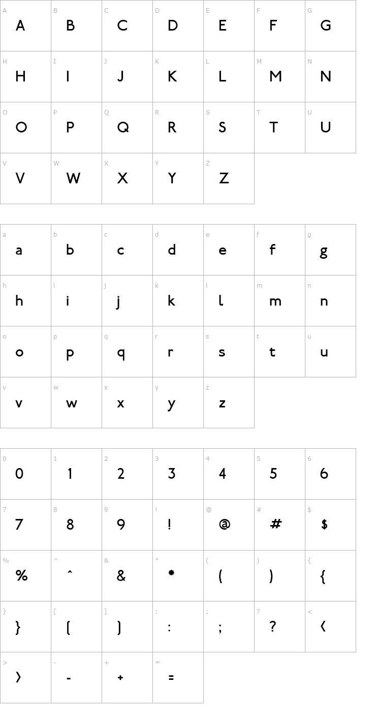 Character Map SubwayLondon Font