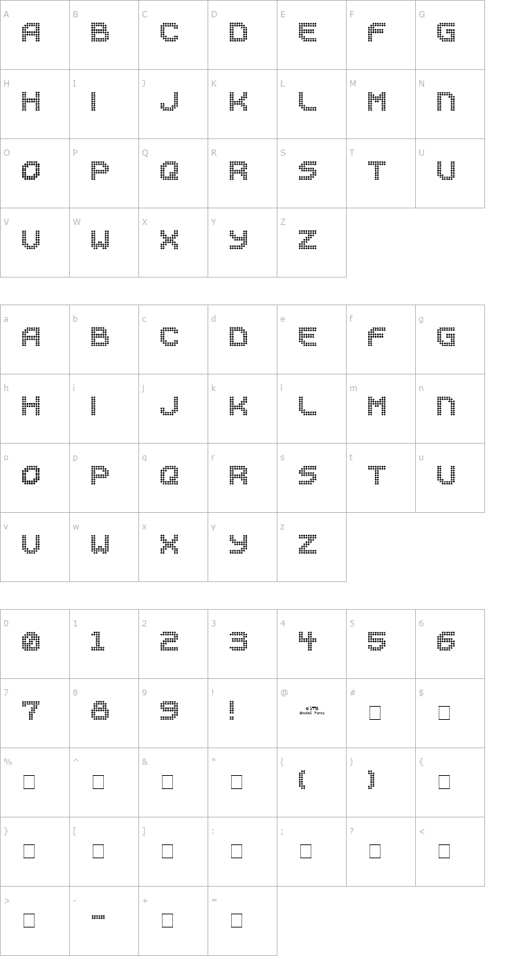 Character Map Sucaba Font