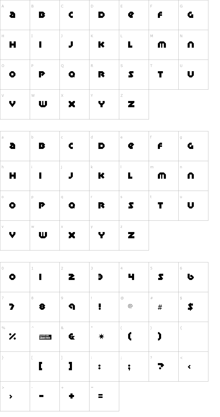 Character Map Sudbury Basin Font