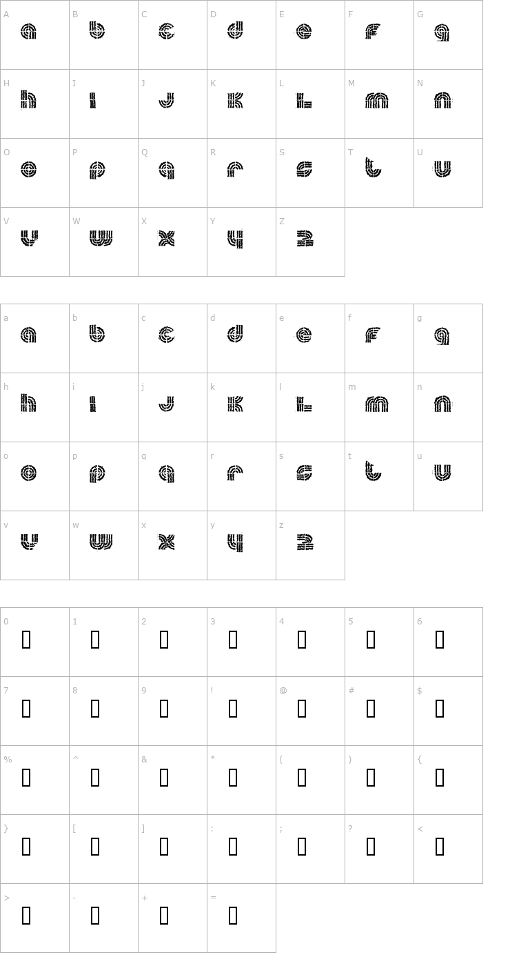 Character Map sueca Font