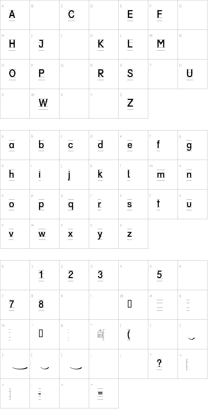 Character Map Sueline Font