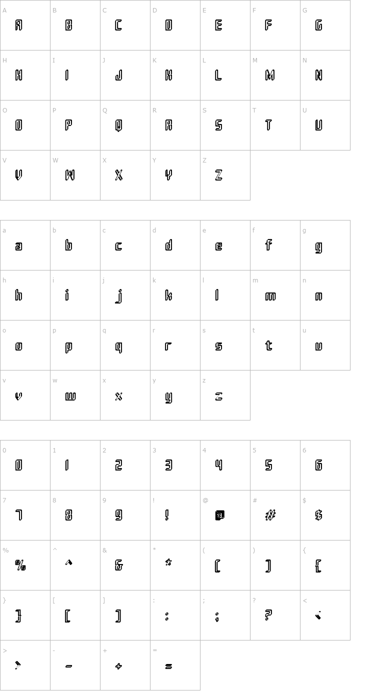 Character Map Sujeta 3D Font