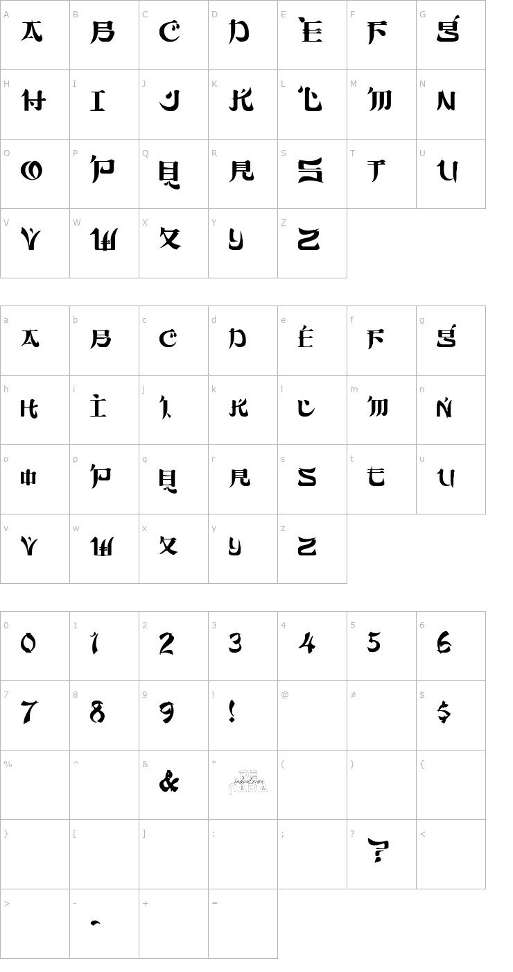 Character Map Sumdumgoi Font