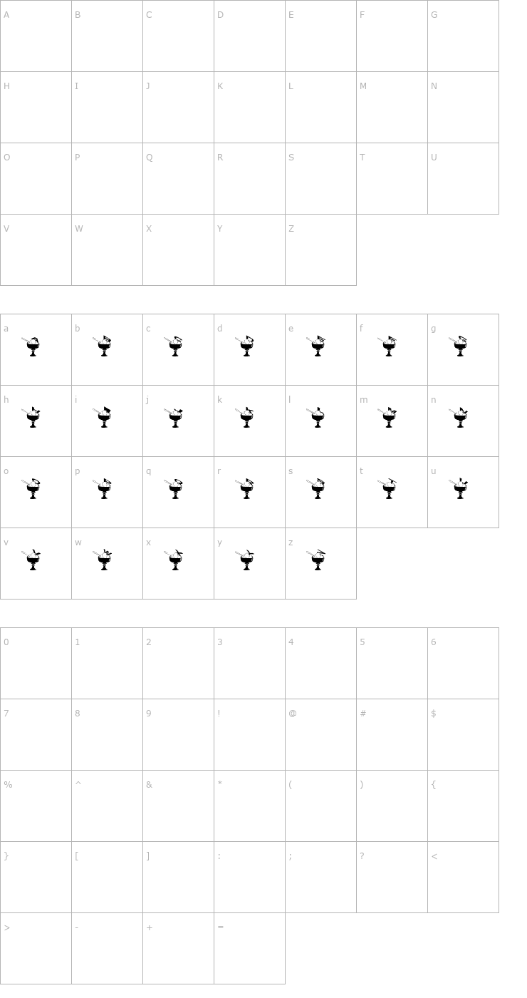 Character Map Summer in the city Font