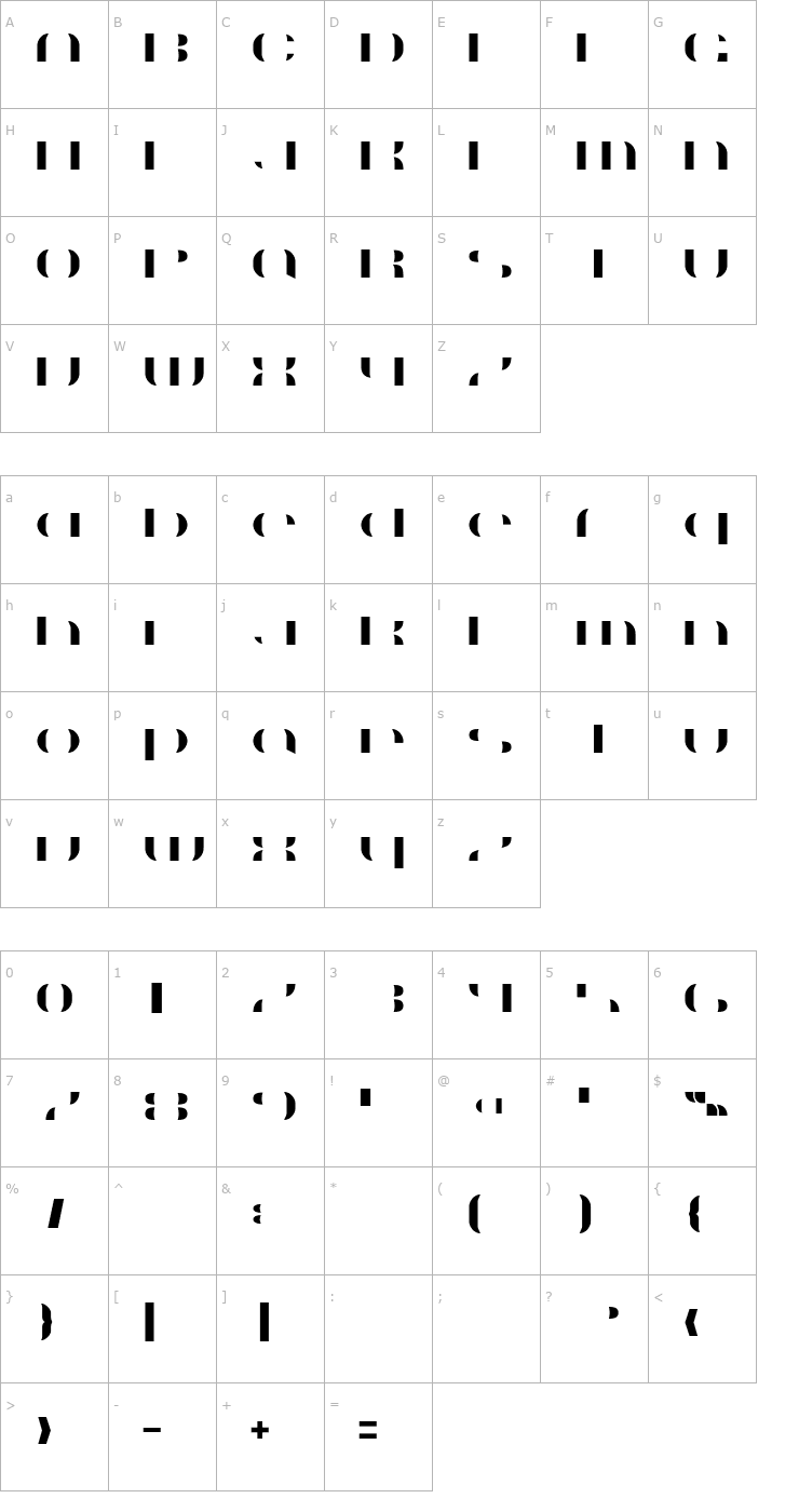 Character Map Suncatcher Fill Font