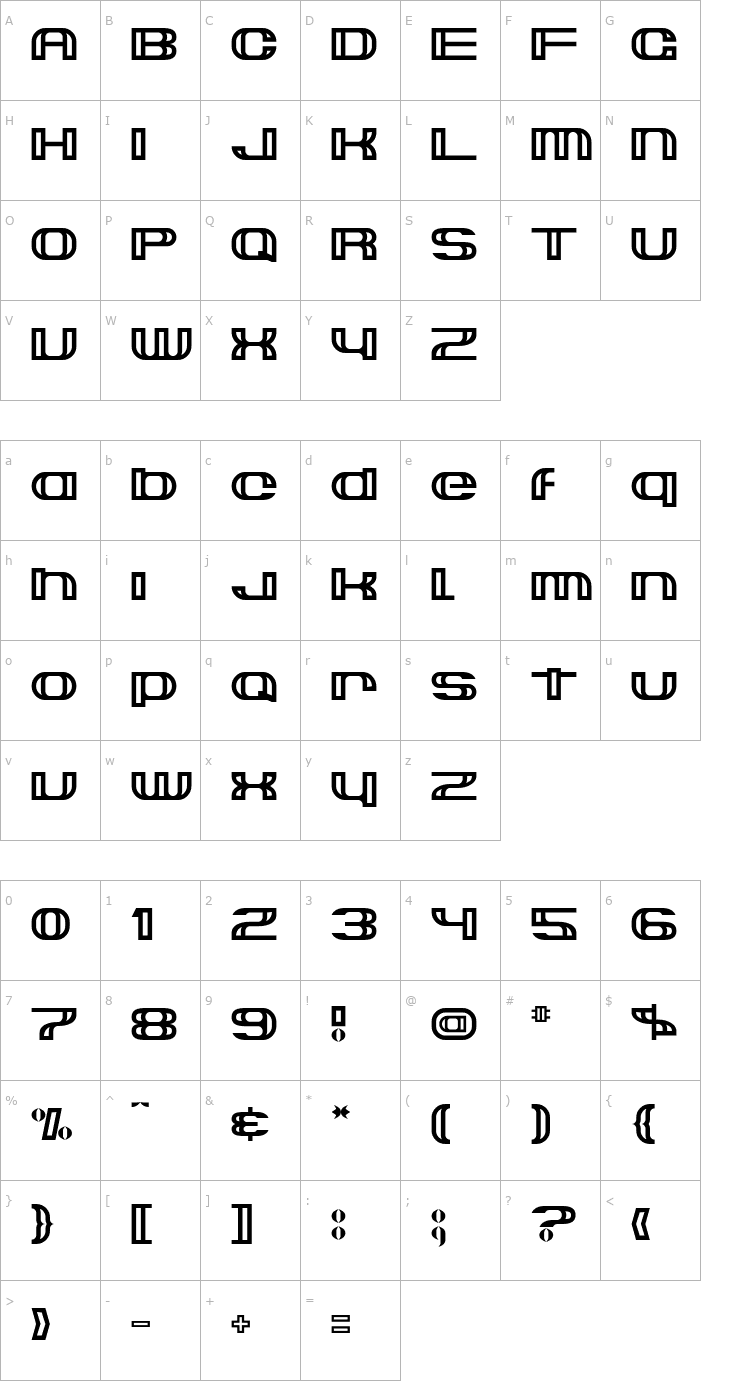 Character Map Suncatcher Font