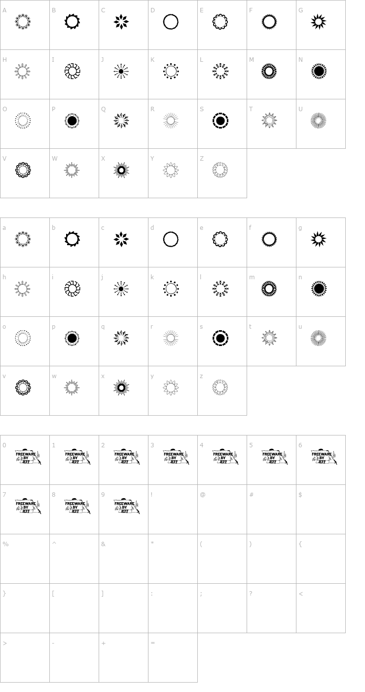 Character Map Sundings 2 JL Font