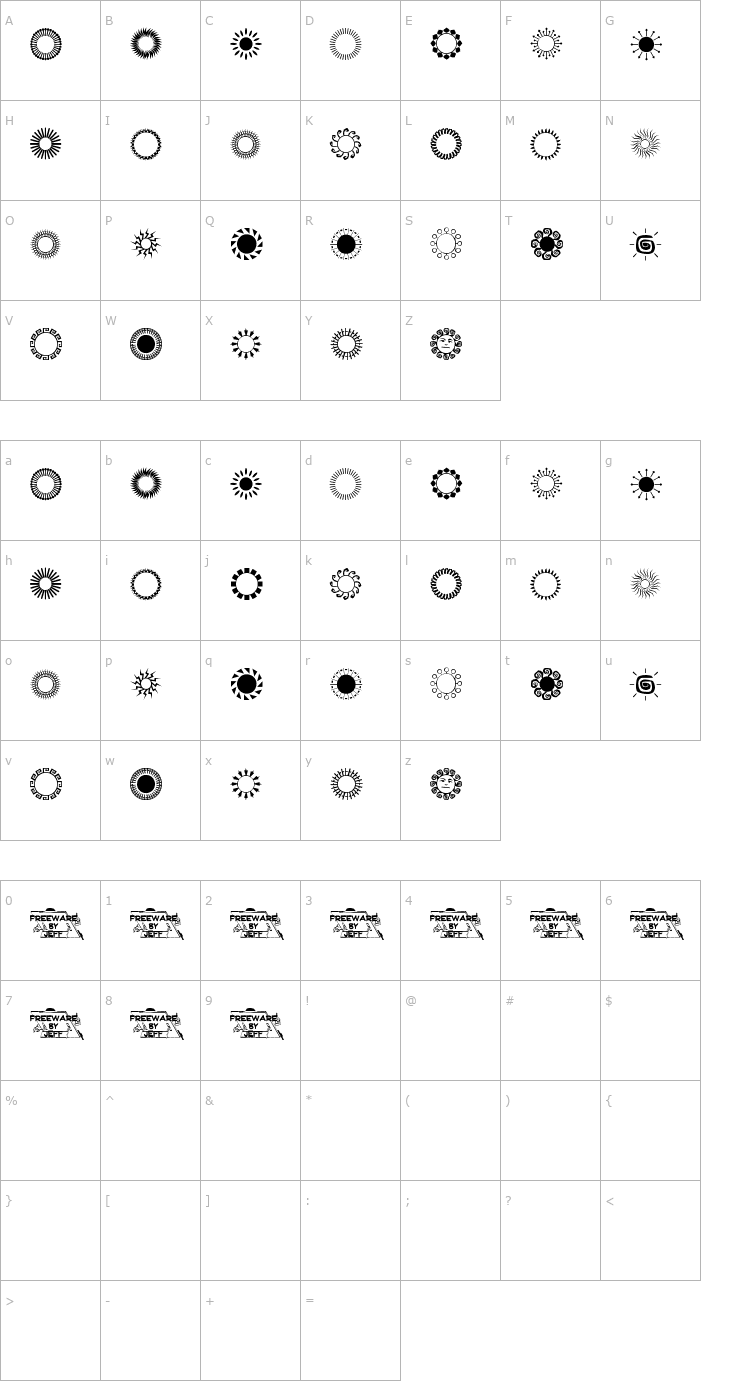 Character Map Sundings JL Font
