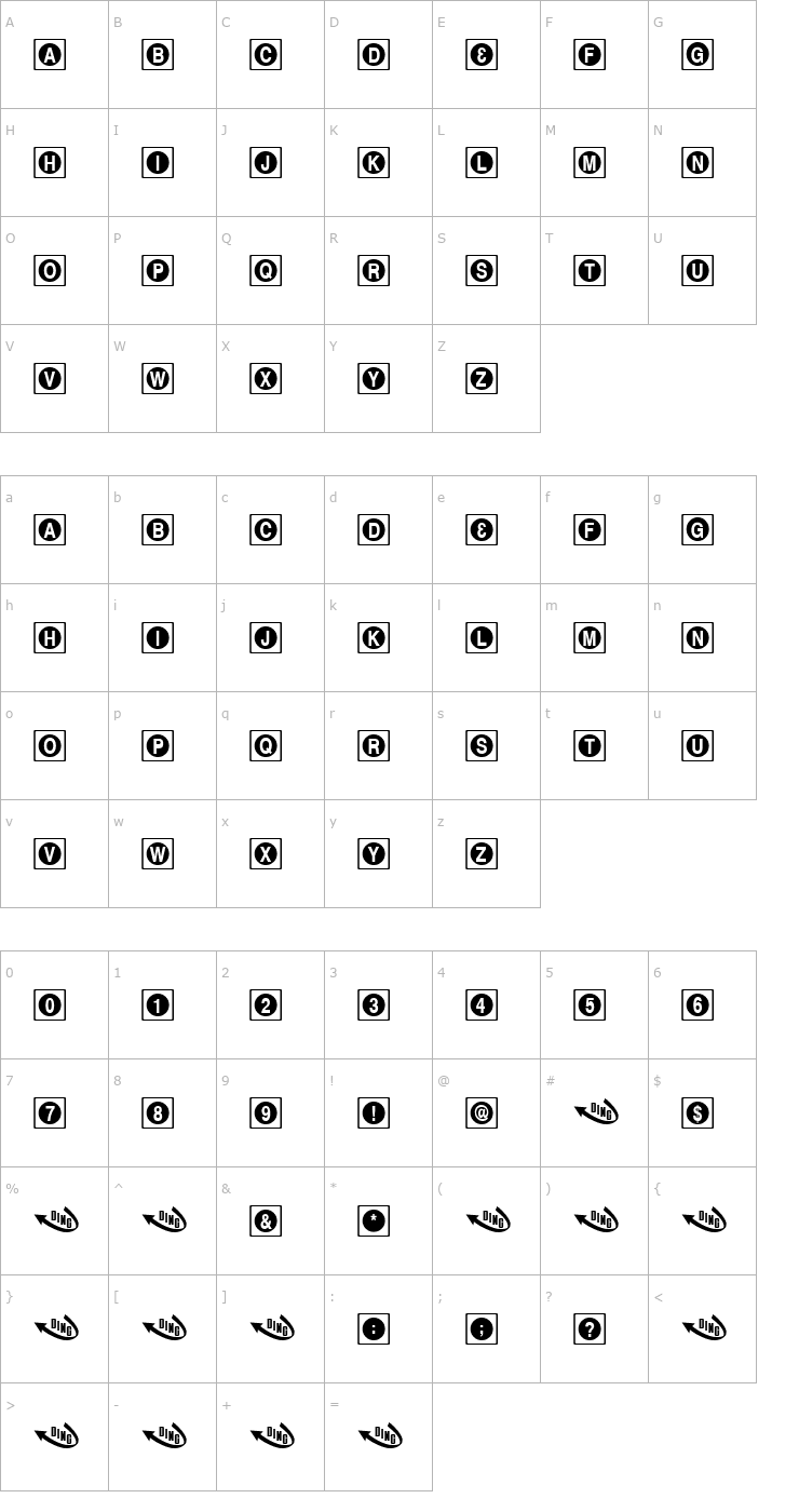 Character Map Sunrise Font