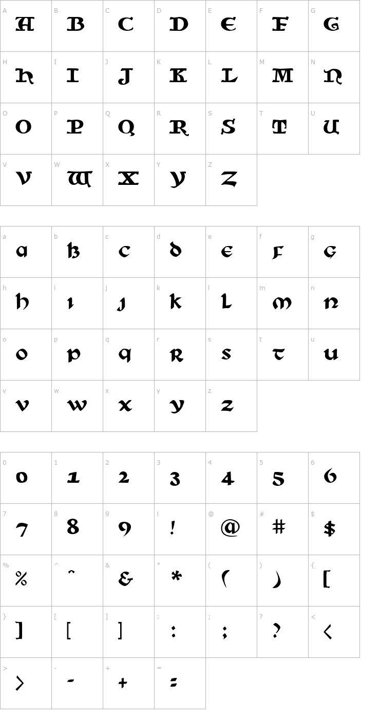 Character Map SunSplash Font