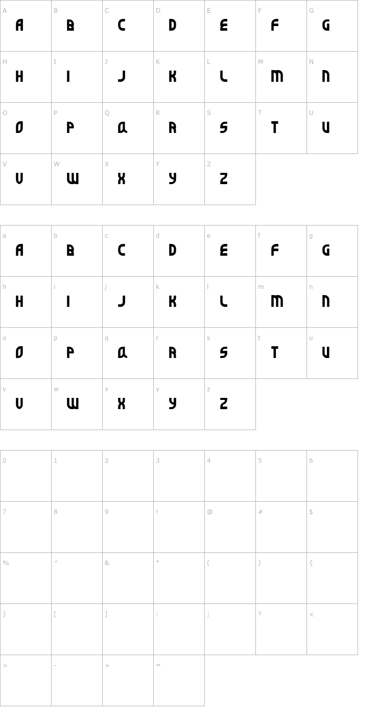 Character Map Super Befok Font