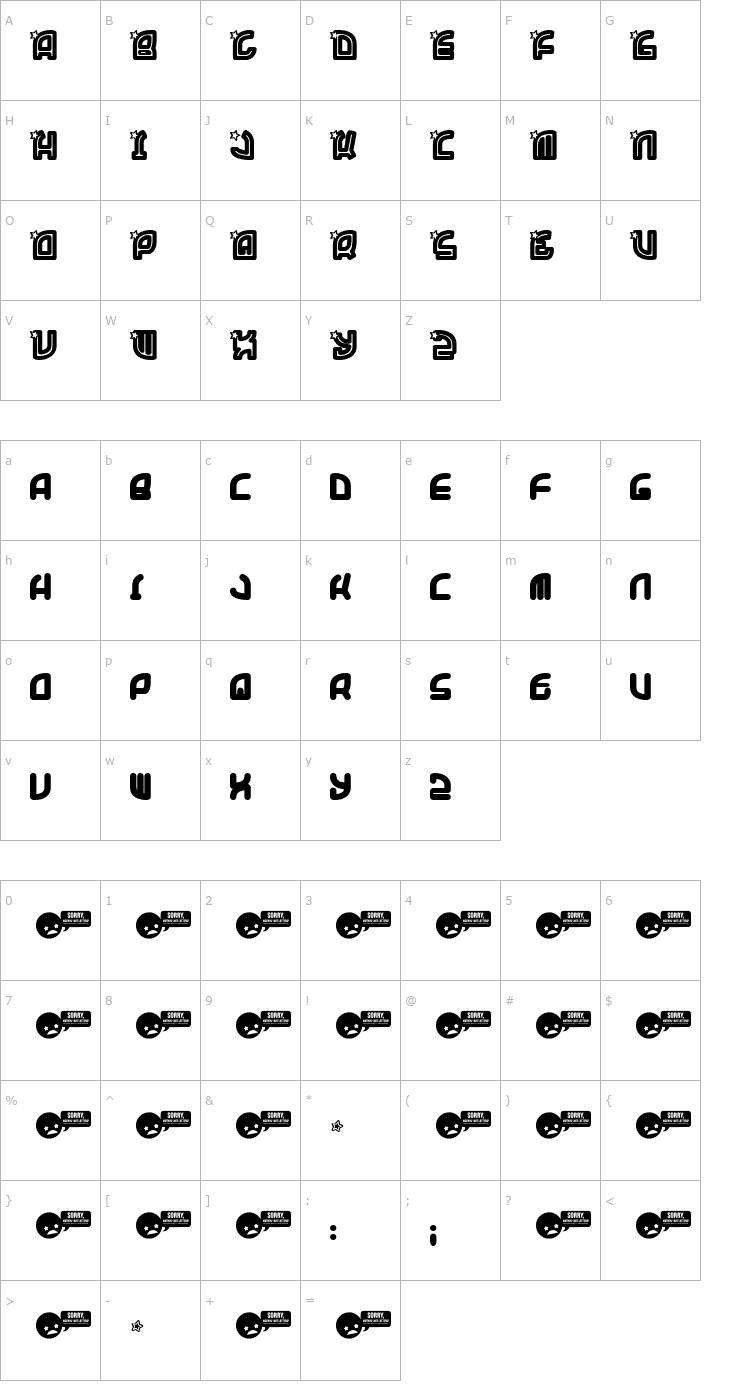 Character Map Super Trooper Font