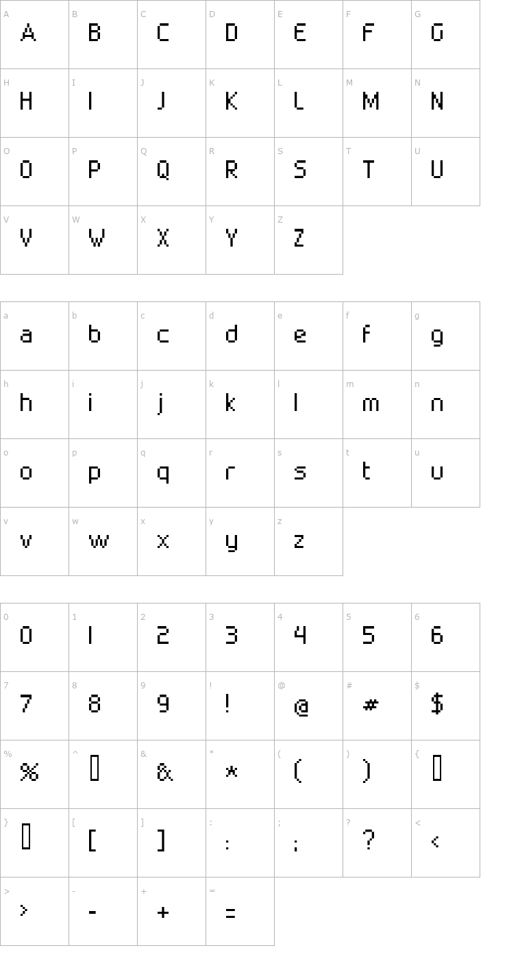 Character Map superbly_10_01 Font