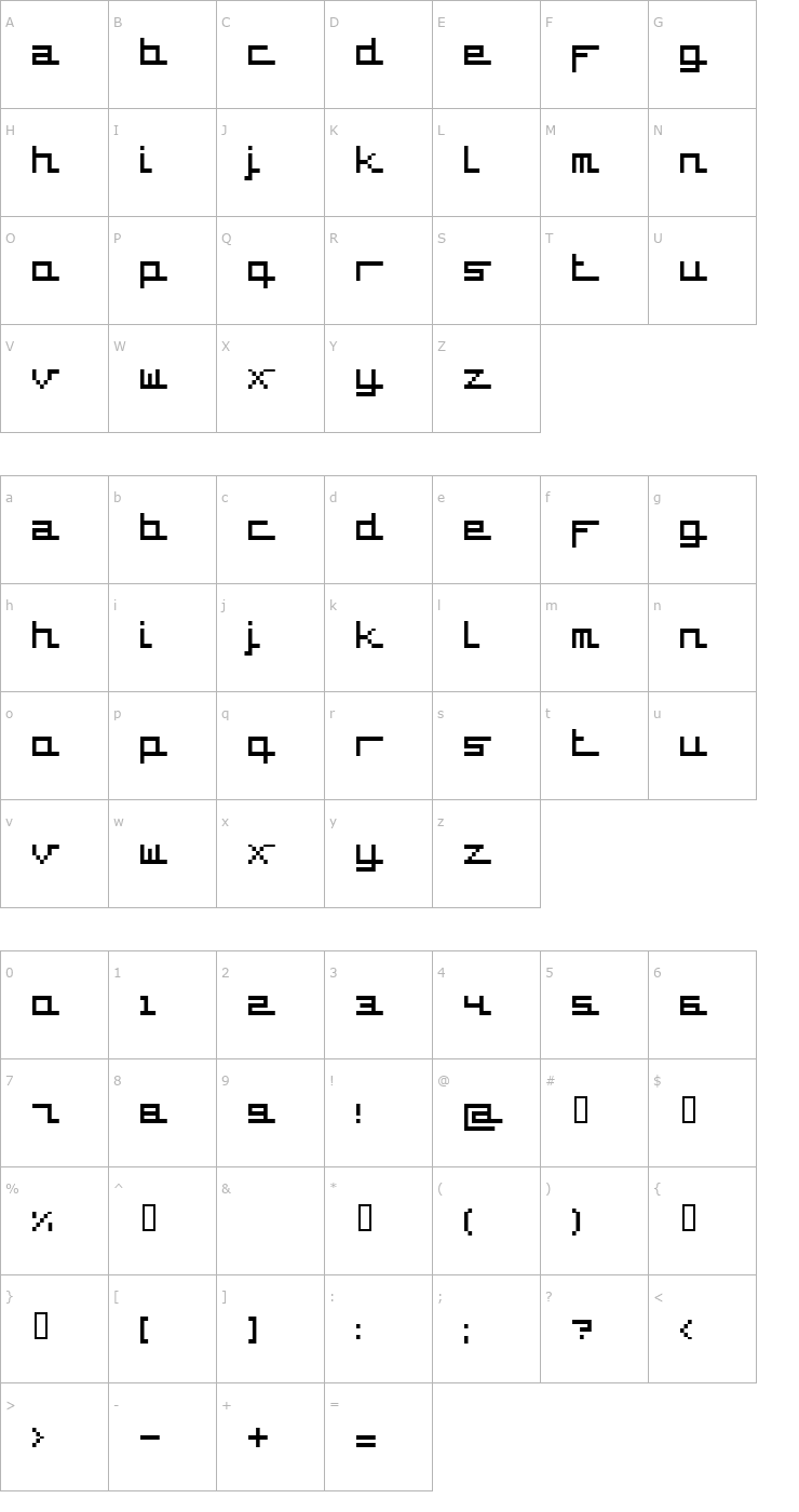 Character Map Supercar Font