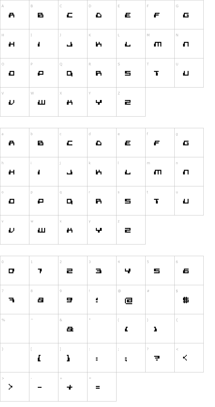 Character Map Superdigital Font
