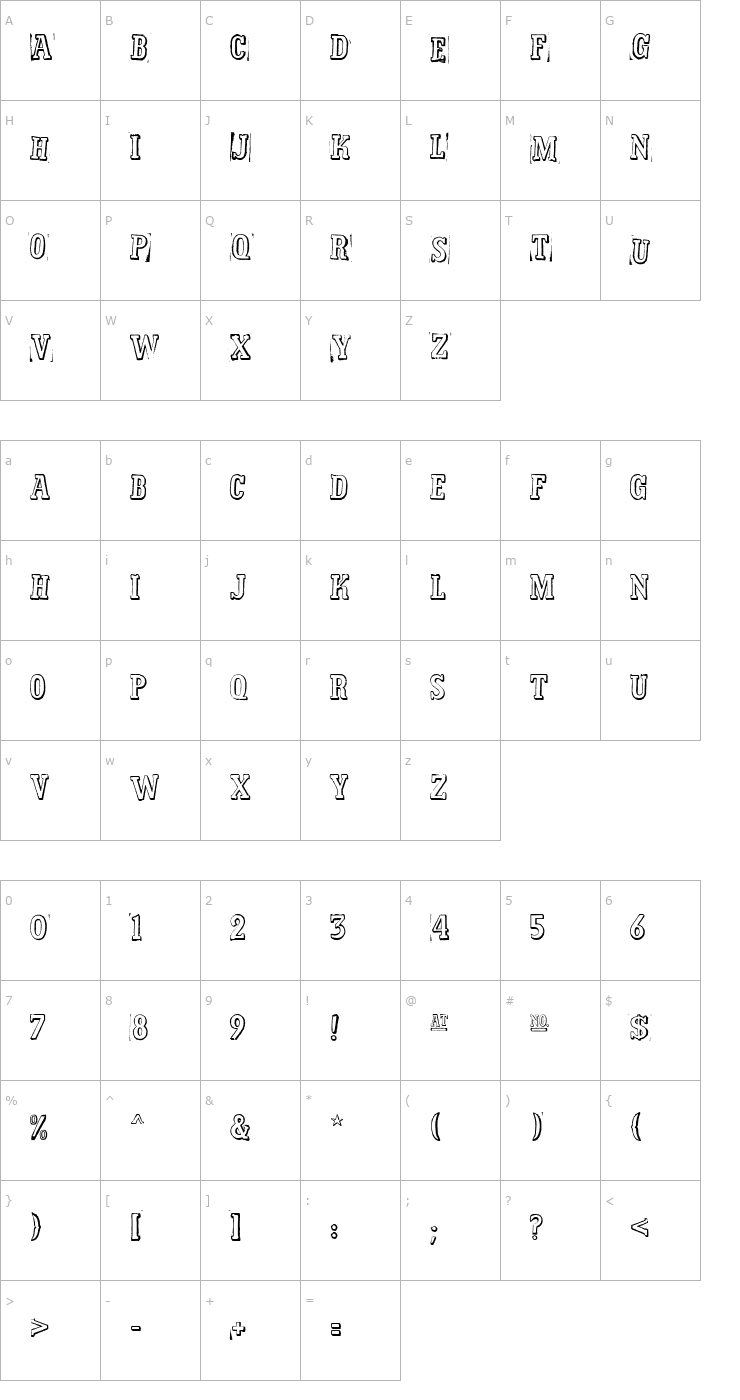 Character Map Superior Font