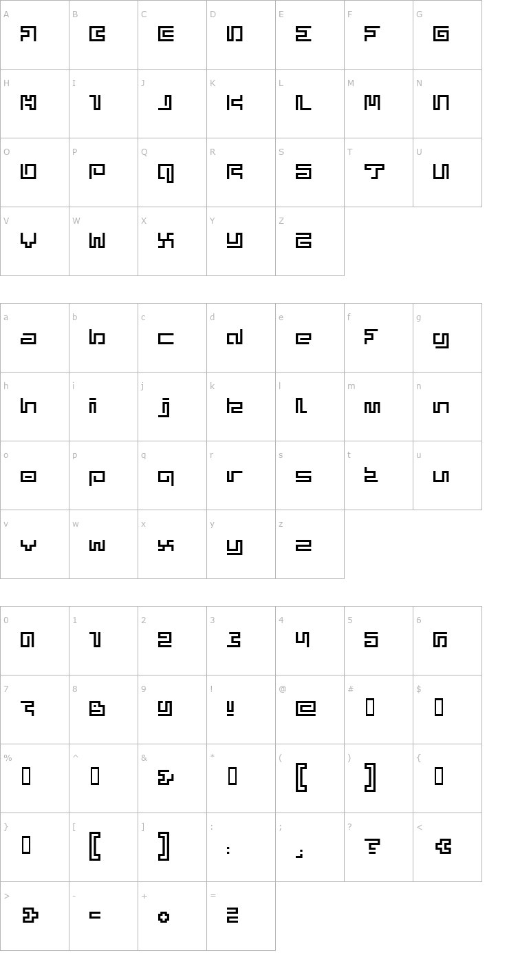 Character Map Superphunky Font