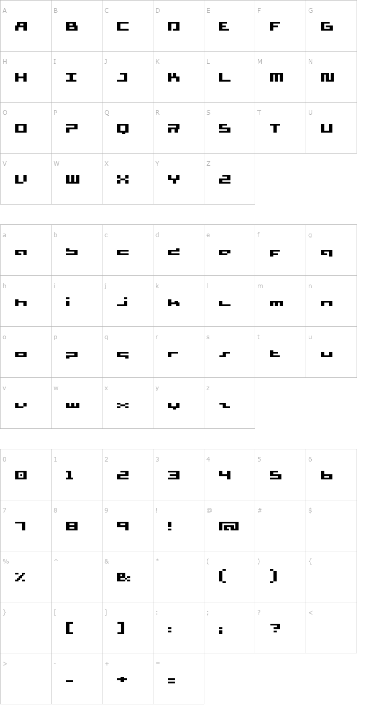 Character Map supersimple _fat Font