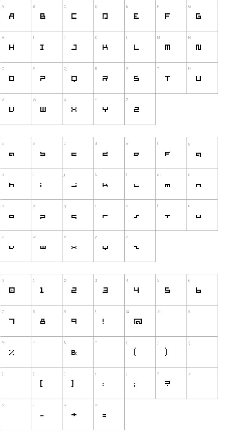 Character Map supersimple regular Font