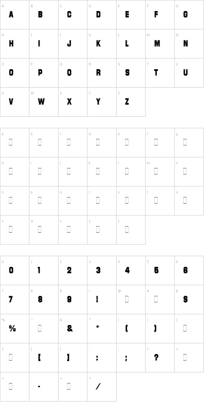 Character Map Superstar LET Plain1.0 Font