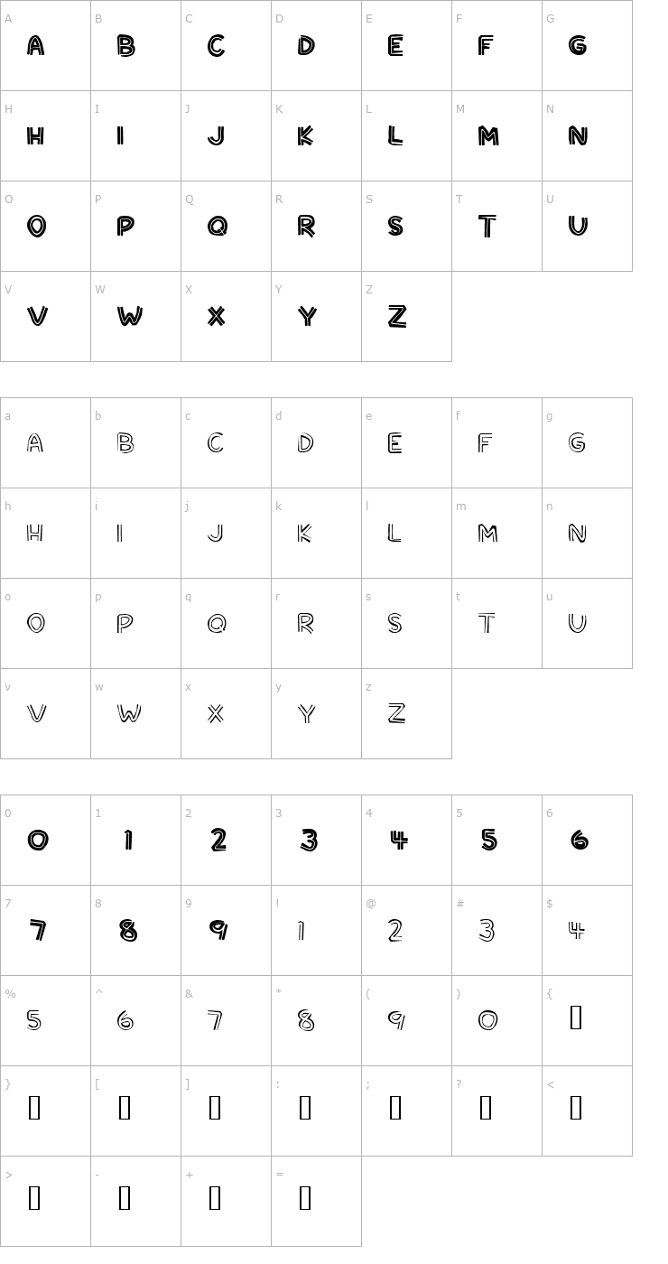 Character Map SuperTiki Font